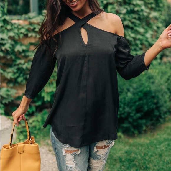 Hot then Cold Crisscross Blouse in Pumpkin - Picture 12 of 13